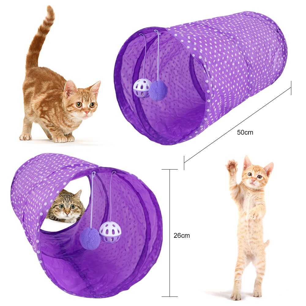 Тоннель для кошек Чистый котик, фиолетовый, 50см, нетканое полотно