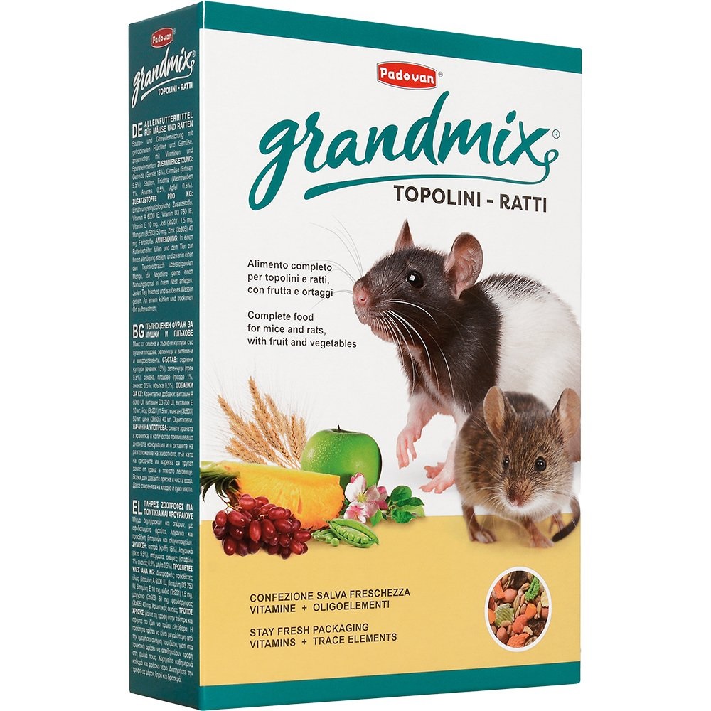 Сухой корм Padovan Grandmix Topolini e Ratti, для взрослых крыс и мышей, 400г.