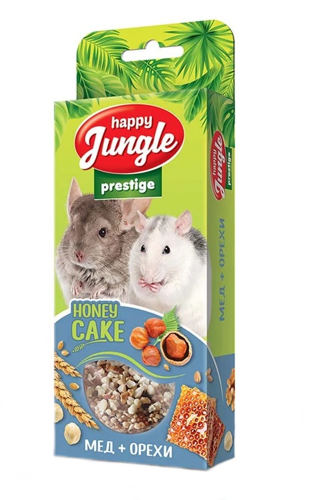Лакомство Happy Jungle, Престиж Корзинки с медом и орехами, для грызунов, 3шт