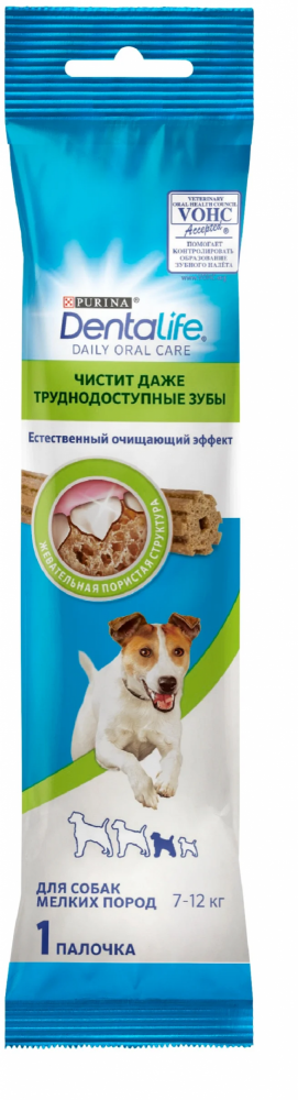 Лакомство Purina Dentalife Daily Oral Care,для взрослых собак, для поддержания здоровья полости рта, для мелких пород,16,4г