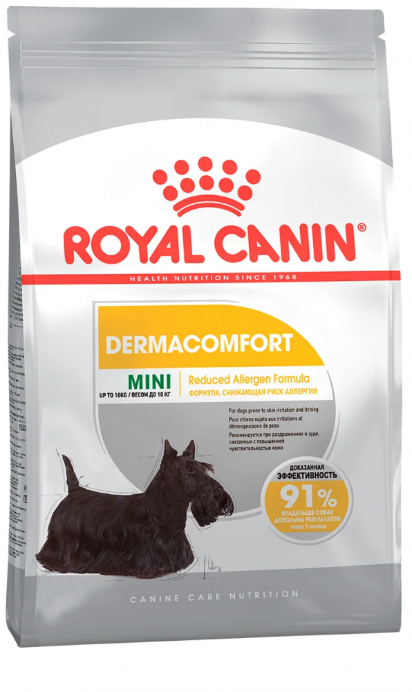 Сухой корм ROYAL CANIN Mini Dermacomfort, для взрослых собак мелких размеров при раздражениях и зуде кожи, 1кг